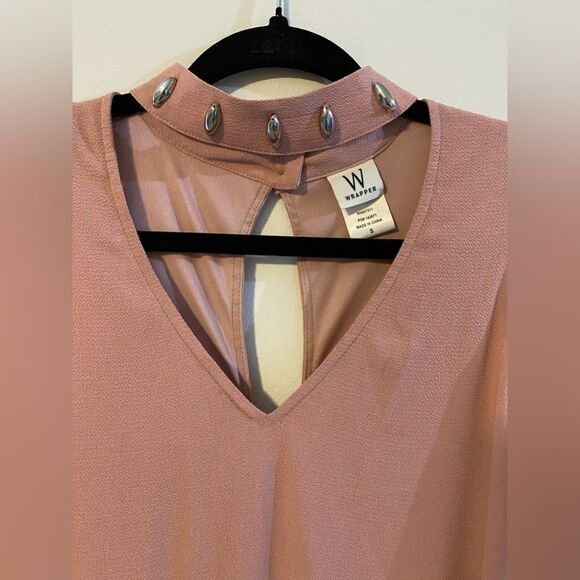 NWT, Light Pink, Studded Choker, Keyhole, Floor Length Dress, Size S - Picture 3 of 8